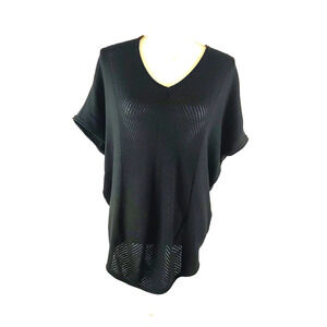 Vass Joan Bass Women's Sweater Vest Size L Black Oversized Loose Fit